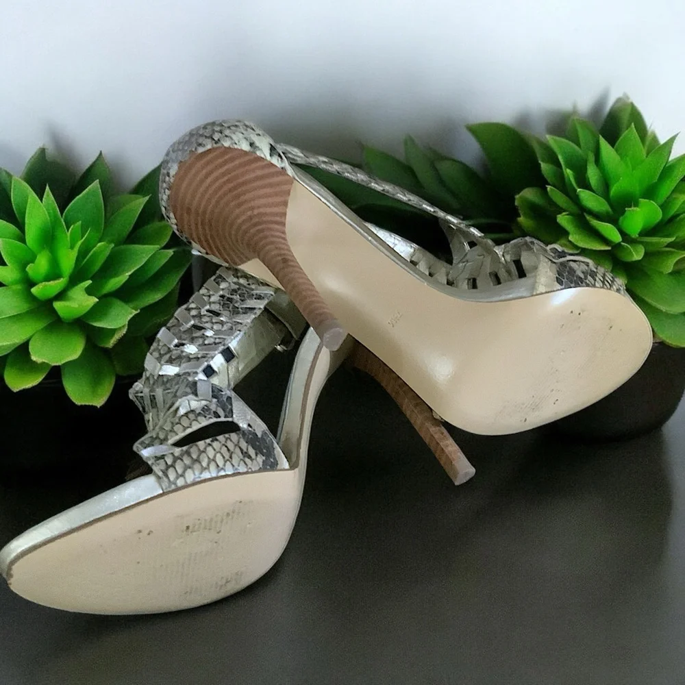 Guess Women’s Rianne Python Print Sandals - Picture 10 of 16